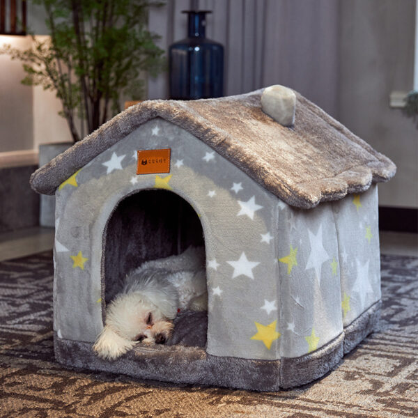 Foldable Dog House Pet Cat Bed Winter Dog Villa Sleep Kennel Removable Nest Warm Enclosed Cave Sofa Pets Supplies - Image 3